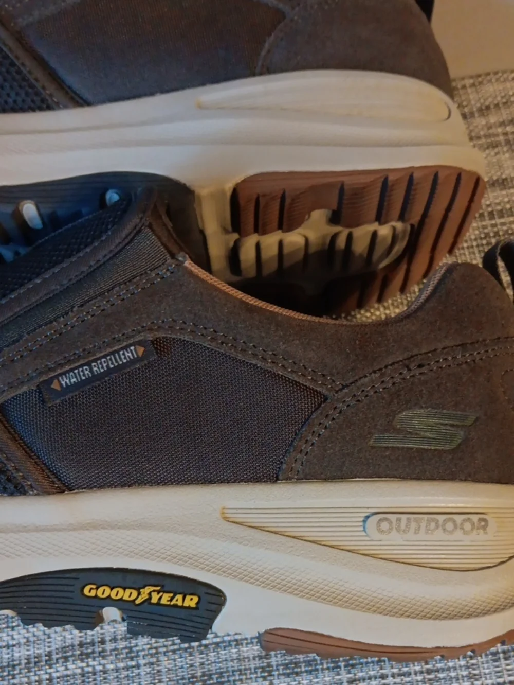 Skechers GoWalk Men's Taupe Brown Slip-On Comfort Loafers - Extra Wide Fit 10.5